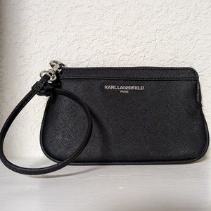 Karl Lagerfeld | Faux-Leather Wristlet Black